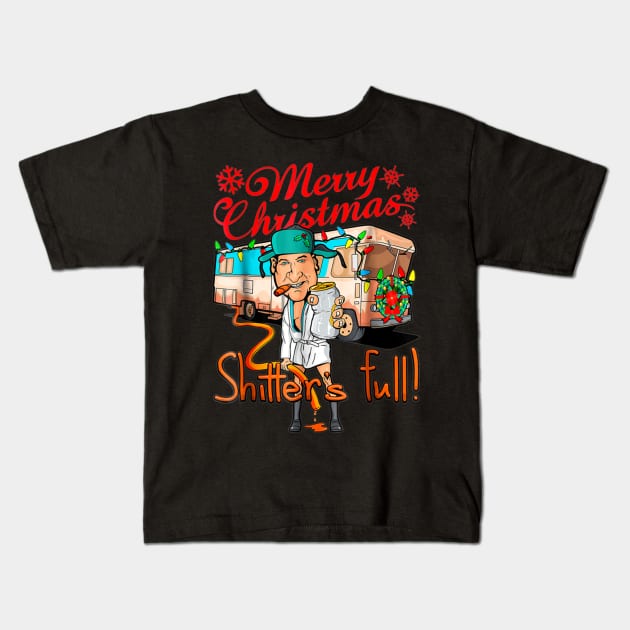 Funny-Merry-Christmas-Shitters-Full-Cousin-Eddie Kids T-Shirt by Kanalmaven